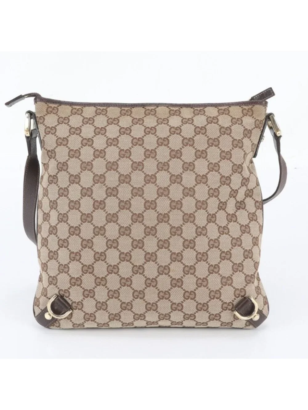 Gucci GG Canvas Abbey Leather Shoulder Bag Crossbody Messenger Business
